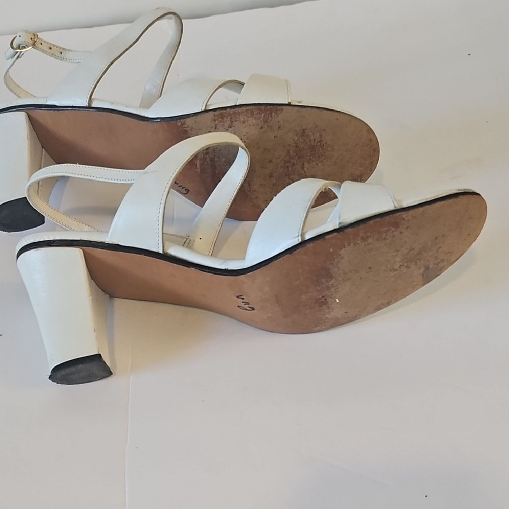 Miramontes White Leather Crisscross Sandals with Ankle Strap - Picture 9 of 10